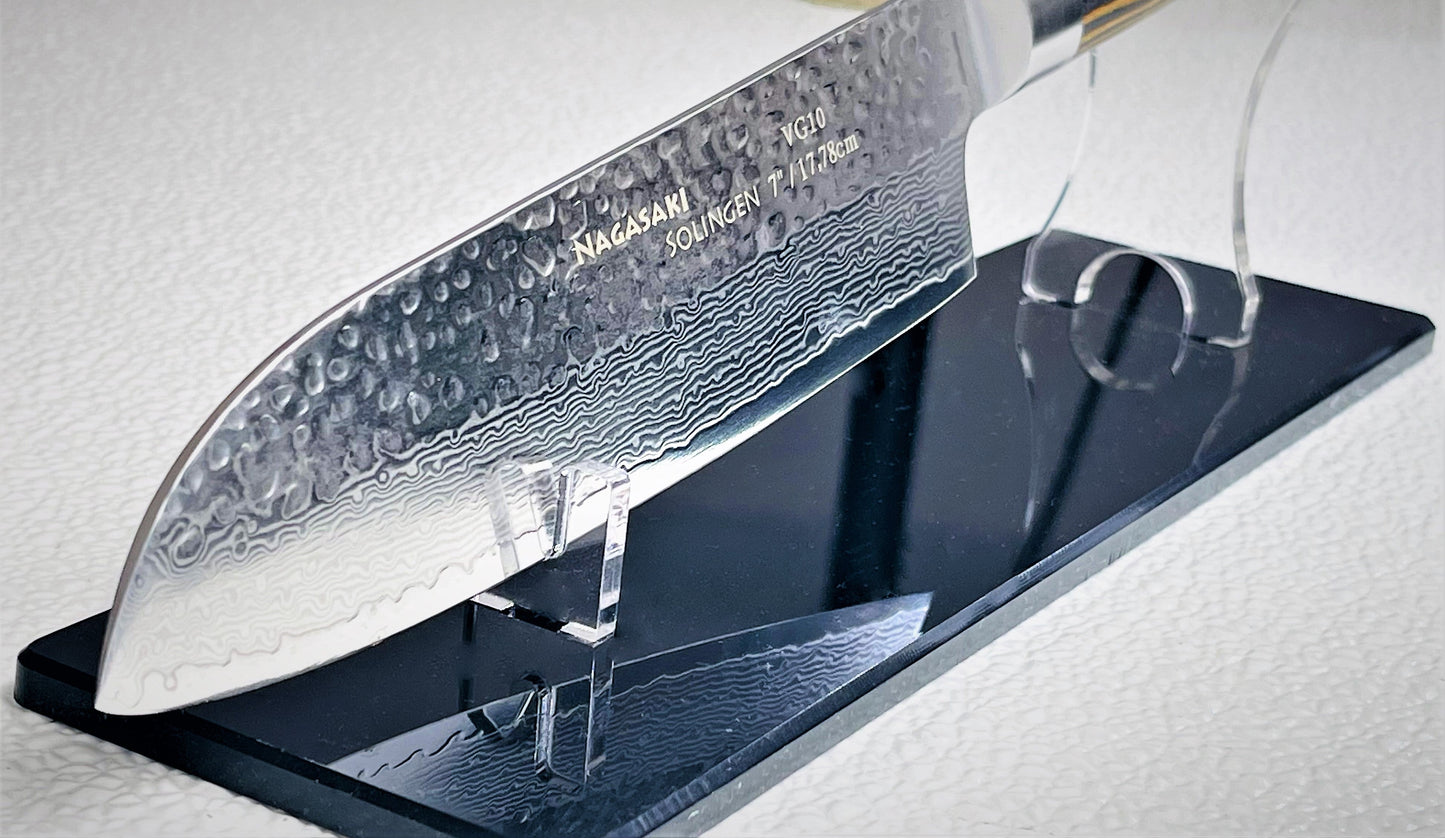 Nagasaki Hand gehämmertes Santoku Messer-4