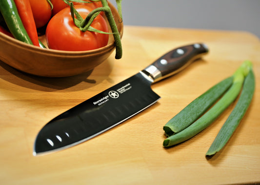 Santoku-Messer mit Hohlschliff (7"/18cm) | Sternsteiger - Titanium Kollektion-0